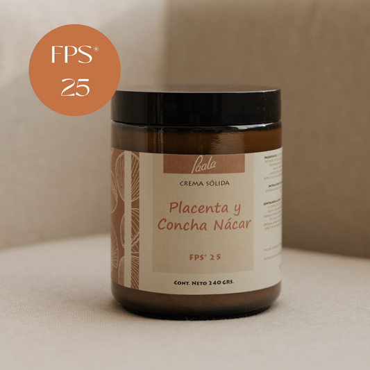 Crema Sólida de Placenta y Cóncha Nácar FPS* 25 240 grs